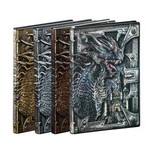 Quality A5 Size Embossed Leather Writing Notebook Hardcover Gift Journal 3d Antique Dragon wholesale
