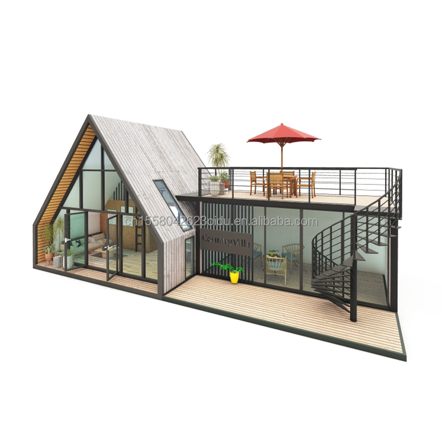 EU Modern Design Wooden Container House for Couples' Holiday or Hotel Main Structure Galvanized Steel Square Tubes