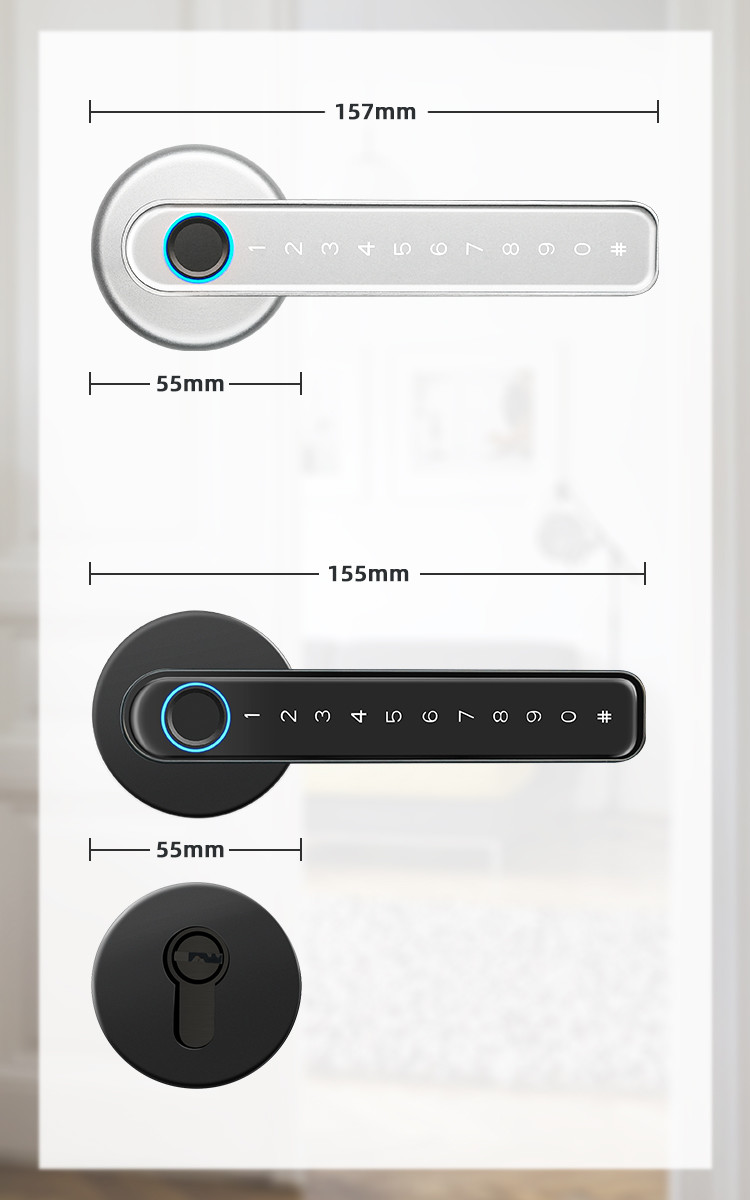 TUYA Bluetooth Smart Handle Door Lock Anti Corrosion Fingerprint Handle Lock