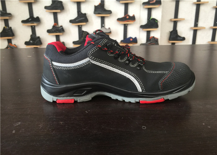 Heat Resistance Slip On Steel Toe Shoes Genuine Leather Material Breathable Midsole