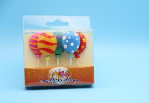 Quality Disaposable Colorful Balloon Shaped Birthday Candles With White Plastic Holder wholesale