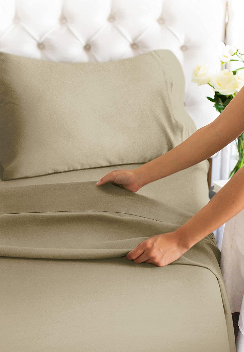 Extra Soft Woven Hotel Luxury Bed Sheets 1.5-2 Kg Deep Pockets Breathable Cooling