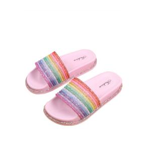 Quality Eco Friendly Bling Jelly Open Toe Summer Slippers PVC Sole Any Color Available wholesale