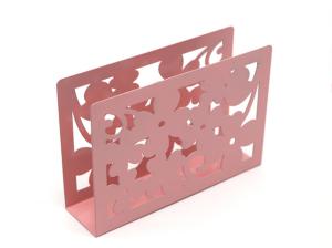 Quality Pink Metal Napkin Holder , Lightweight Metal Tissue Holder 15x4x10 Cm wholesale