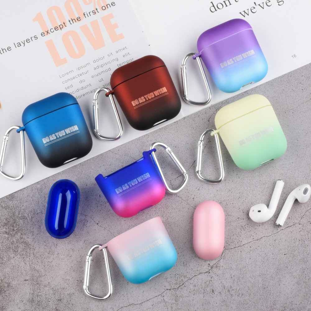 Compatible with AirPods Gradient Colorful Fashion Case Cover Silicone Protective Skin for Apple Airpod Case 2&1