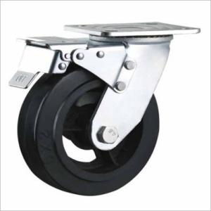 Quality 8 Inch Heavy Duty Locking Casters Industrial Trolley Wheels Iron Casters wholesale