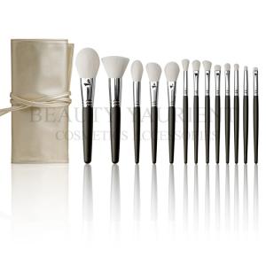 Quality 13pcs Private Label Makeup Brushes Set With Chromeplate Brass Into Cosmetic Bag wholesale