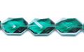 Quality Emerald Glass Faceted Slabs, 15 Beads Per Strand wholesale