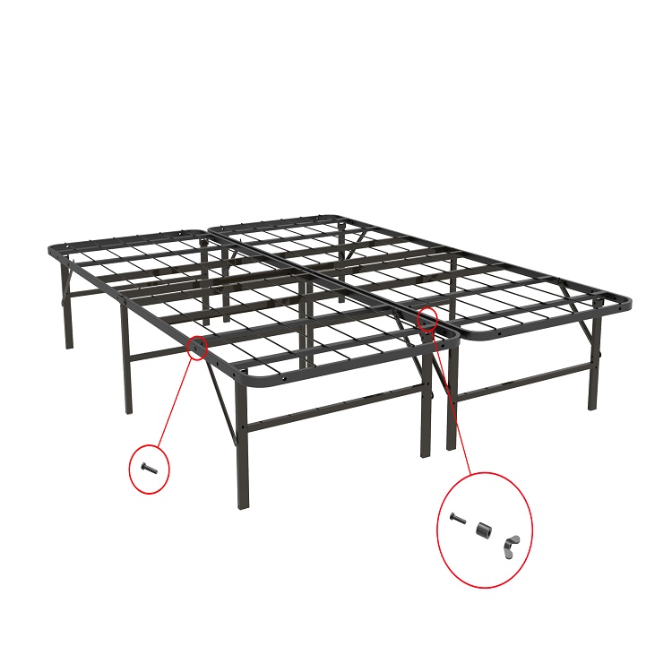 Customized Logo and Storage King Low Full Size Adjustable Foldable Metal Folding Bed Frame Base