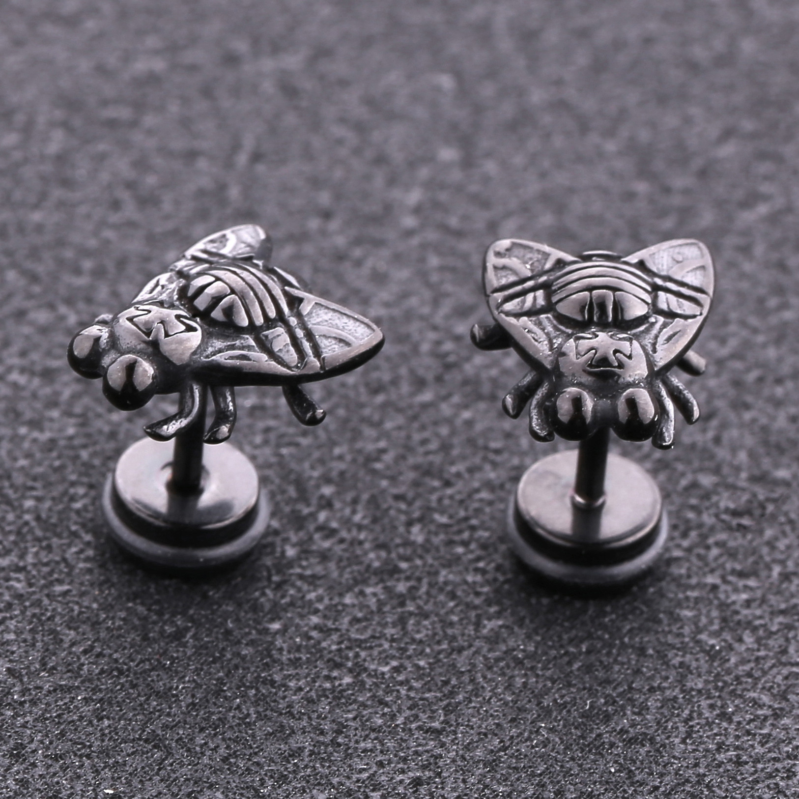 Unique stud earrings animal shape black stud earrings on hot sale