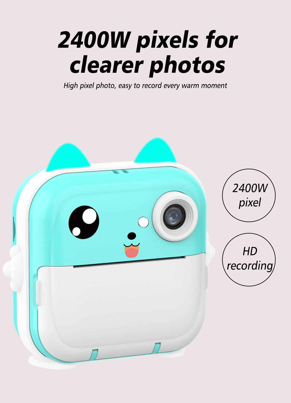 X11S Mini Dual Lens Kids Camera 1080P Bunny Cartoon Children Camera Adorable Toy Kids Selfie Digital Camera As Gift Prize