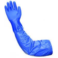 Quality Heat And Oil Resistant Gloves , Long Blue Work Gloves Excellent Dexterity wholesale