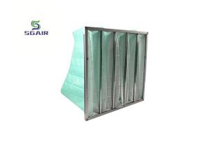 Quality Glass Fiber H14 Aluminum Bag Filter , Pocket Air Filter 21mm wholesale