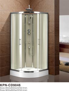 Quality Circle Quadrant Shower Cabin with white acrylic tray chrome aluminium wholesale