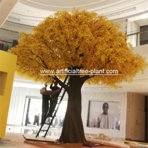 Quality Wood Autumn Artificial Ginkgo Leaves Non - Toxic Moisture - Proof wholesale
