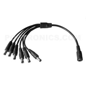 Quality DCS106 CCTV Six Way One Female to Six Male 12V DC Power Splitter Cable wholesale