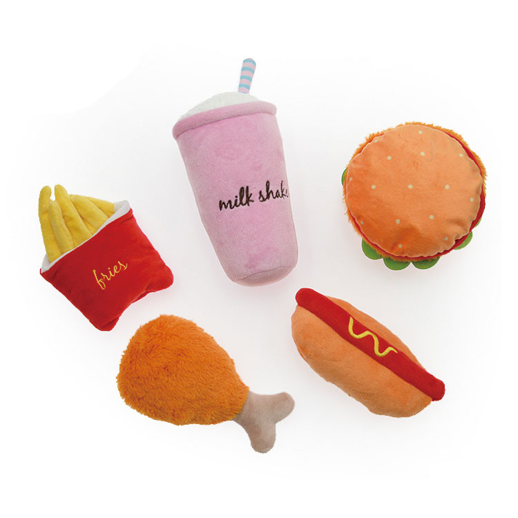 OEM / ODM Interactive Food Shaped Plush Squeaky Dog Toy