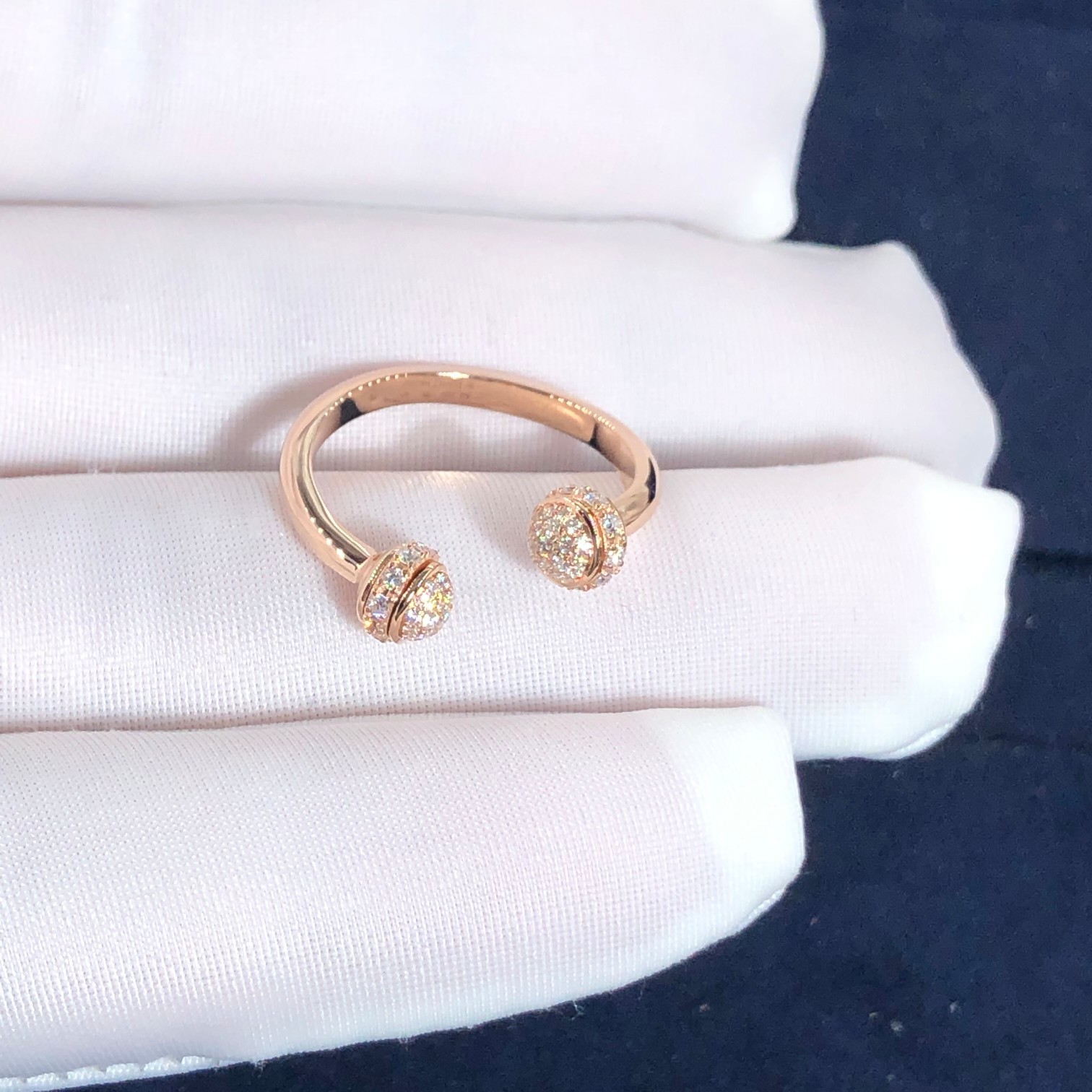 High-End High Quality Fine Jewelry Pure 18k Gold Jewelry Piaget Possession Open Ring Natural Diamonds Ring