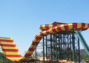 Quality Commercial Fiberglass Water Slides , Adult Giant Boomerang Water Park Rides wholesale