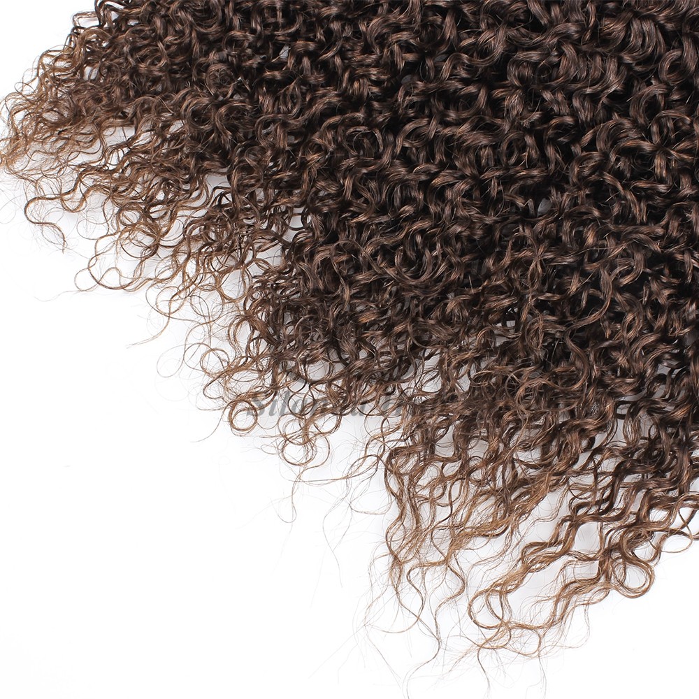 #2 Dark Brown Kinky Curly Remy Human Hair Bundles Sew In Weave Bundles Brazilian Bundle Deals