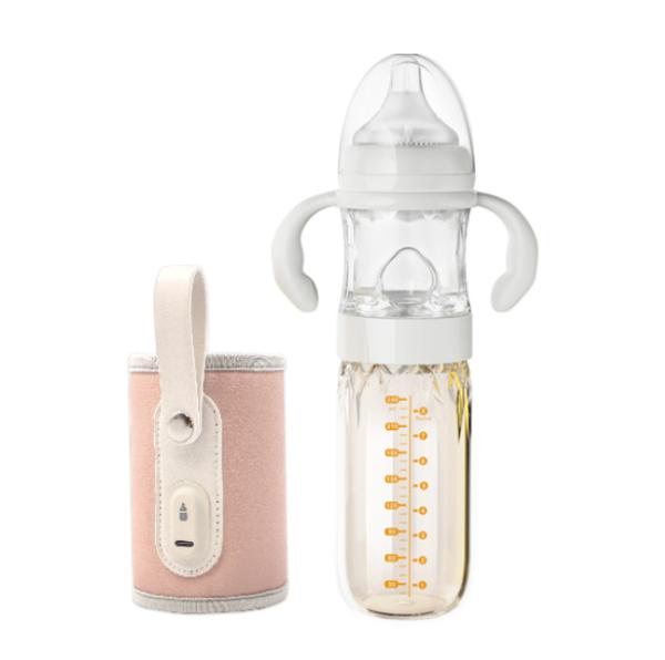 USB Insulation Baby Bottle Warmer Glass Travel Feeding Set With Adjustment