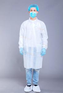 Quality White Shirt Elastic Cuff 35gram/M2 PP Disposable Lab Coat wholesale
