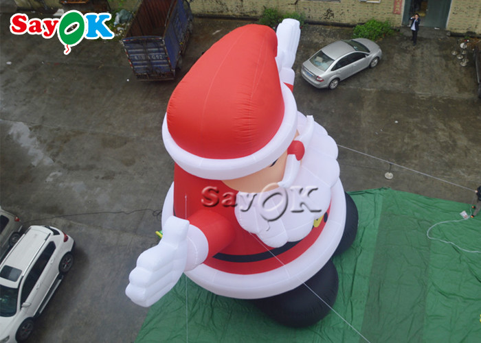 8m Outdoor Christmas Inflatable Santa Claus Wearing A Red Hat