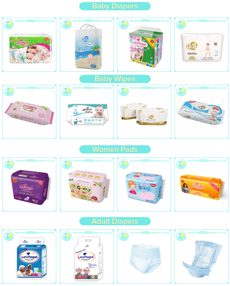 50pcs/bag B Grade Disposable Baby Diaper Stock Lot with Green ADL in Transparent Bag