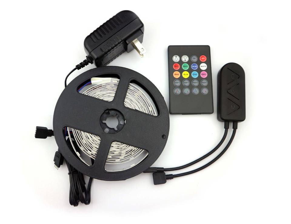 Tuya Smart Wifi Wireless Controller 16.4ft 5m 2m SMD 5050 RGB LED Strip 7.2w / M Waterproof For Home Decoration