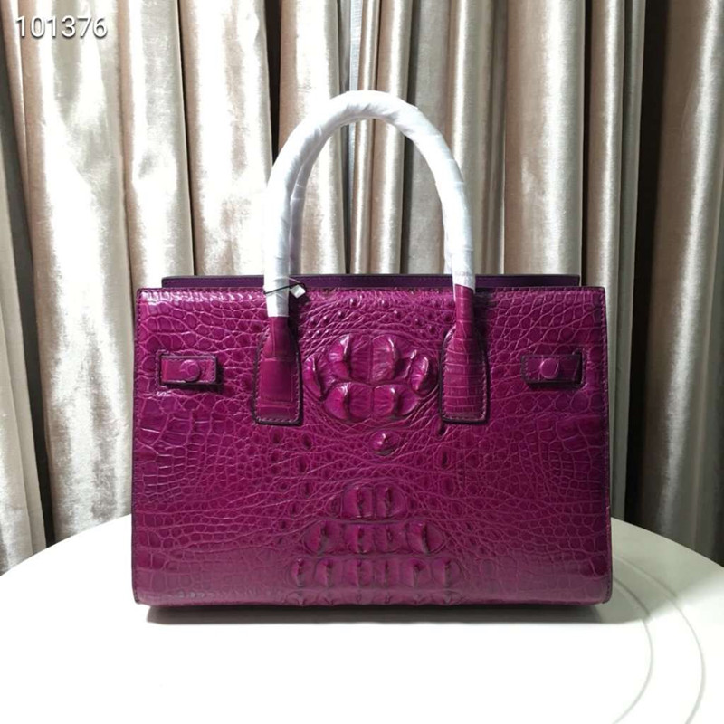 Genuine Alligator Skin Women Totes Purse Authentic Crocodile Leather Lady Top-handle Handbag Female Large Shoulder Bag