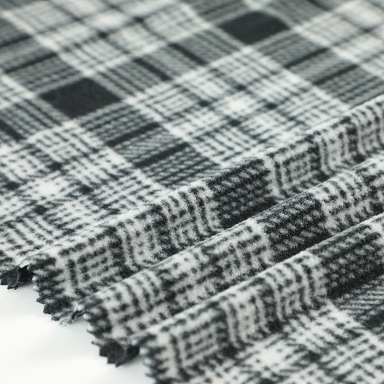 100% Polyester Cationic Micro Fleece Fabric Plaid Printed Polar For Sofa Pillowslip Blankets