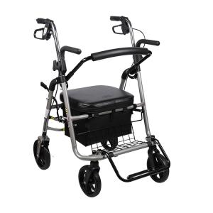 Quality Aluminium Alloy Medical Folding Walker All Terrain Elderly 4 Wheel Rollator wholesale