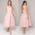 Pink Sleeveless Open Back Long Dress Woman
