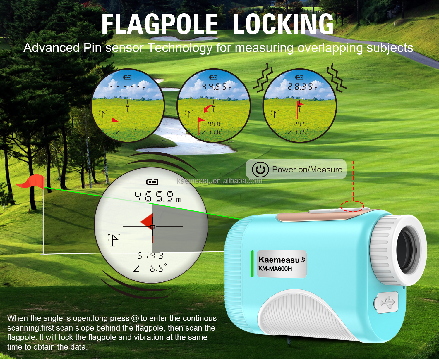Rechargeable Battery Powered 1200m Golf Laser Rangefinder 6.55X Magnification Industrial Grade OEM 92*58*35mm