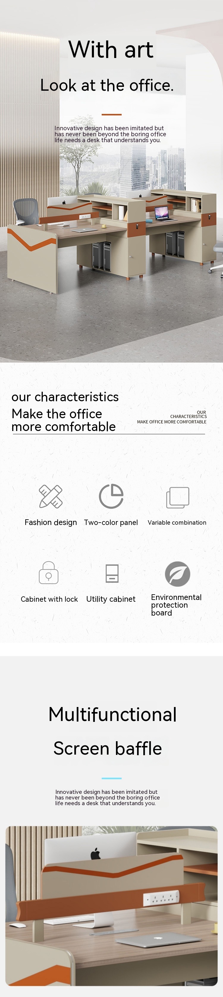 General Commercial Furniture One-Stop Shopping Modern Modular Workstation Staff Table Set