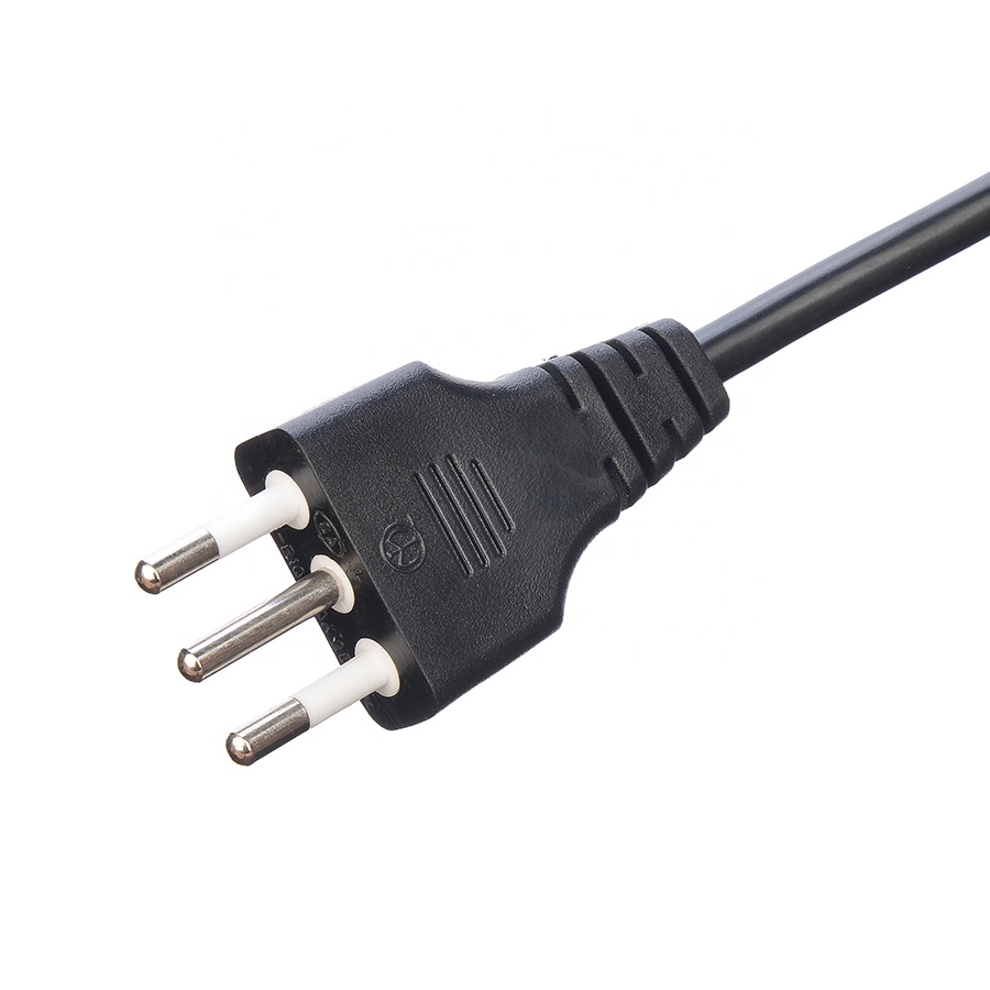 Commercial 3 Pin 16A Plug C5 Clover Connector Black Italia Standard Extension Cord Leads IMQ Power Cord H05vv-f 3g 0.75mm2