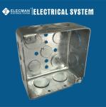 Square Metallic Outlet Boxes 4"X 4"X 2-1/8" Metal Gang Box