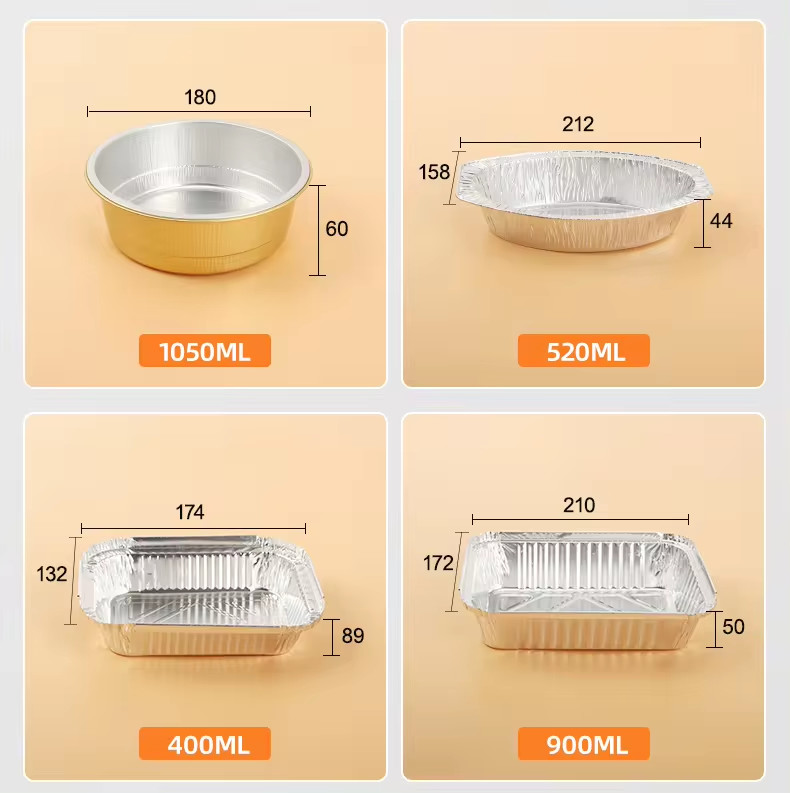 18oz Smooth Aviation Foil Container 520ml Aluminum Foil Lunch Box Aviation Grade