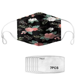 Quality Flower Pattern Anti Pollution Printed Face Mask Washable wholesale