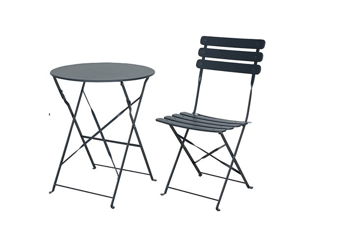 Full Steel Folding Table 60x71cm Outdoor Indoor for Patio