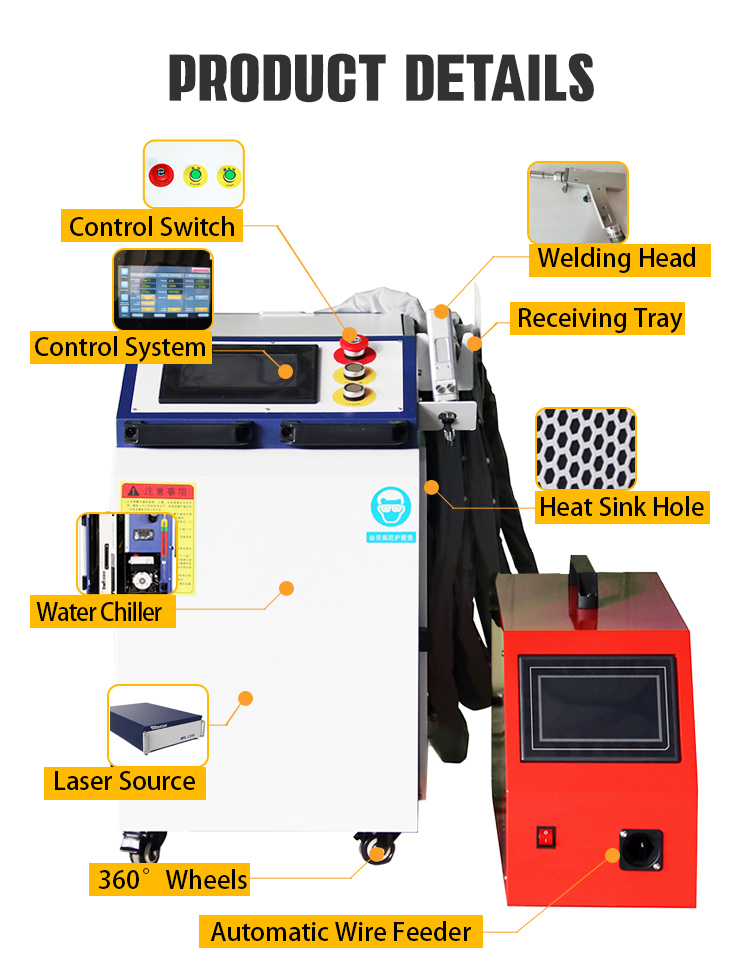 Easy to Operate RAYCUS 1000w 2000w 3000w Handheld Laser Welding Machine for Small Stainless Steel Carbon Steel