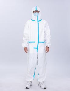 Quality Antistatic Medical Protective Coverall Disposable Virus Full Body Protection Suit EN14126 wholesale