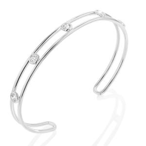 Quality Platinum Diamond Cubic Zirconia Cuff Bracelet Width 6mm CZ Cuff Bracelet wholesale