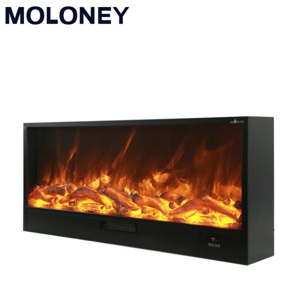 120cm Wall Insert Fireplace Traditional Orange Flames 3 Dimming Adjust Black