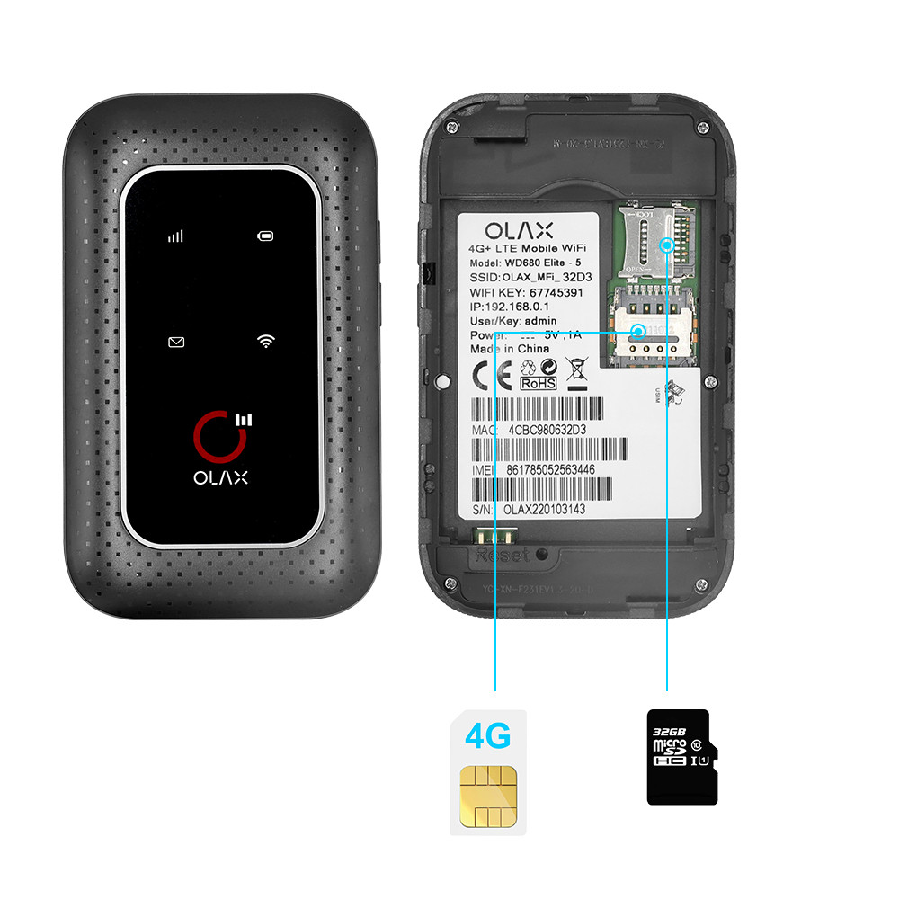 OLAX WD680 4G Wifi Modem Unlock Portable Wifi Router Micro 5pin Interface