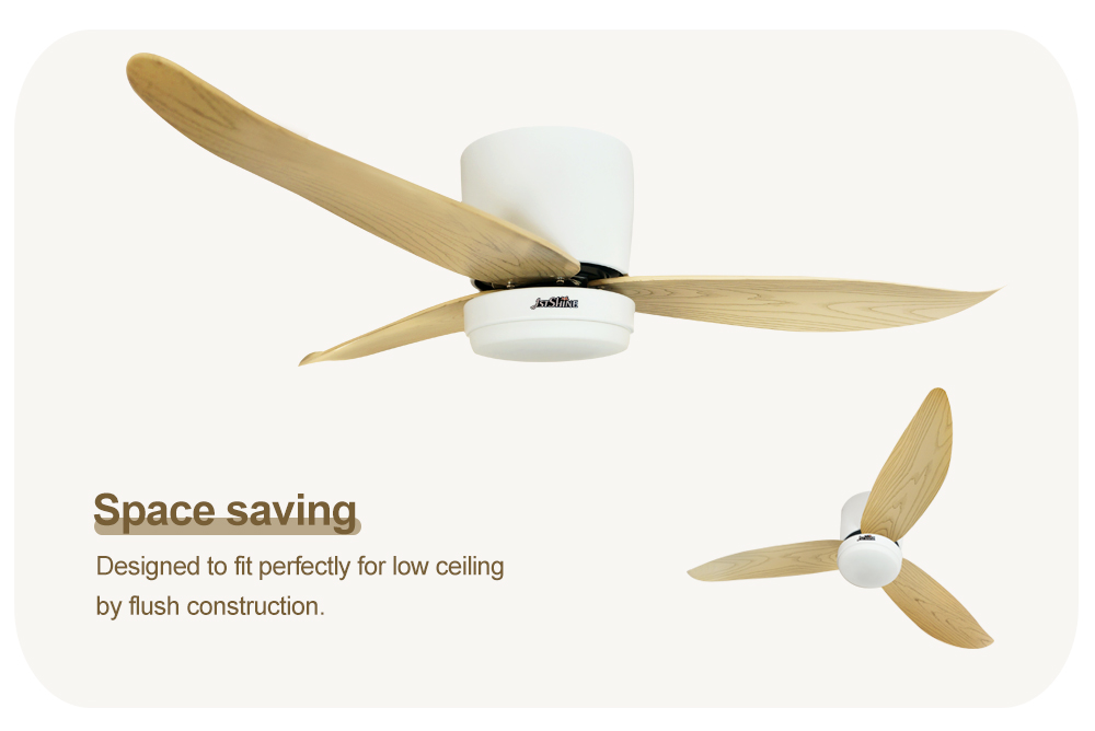 3 ABS Blades LED Ceiling Fan with Low Profile and Remote Control 1stshine 5 Speeds
