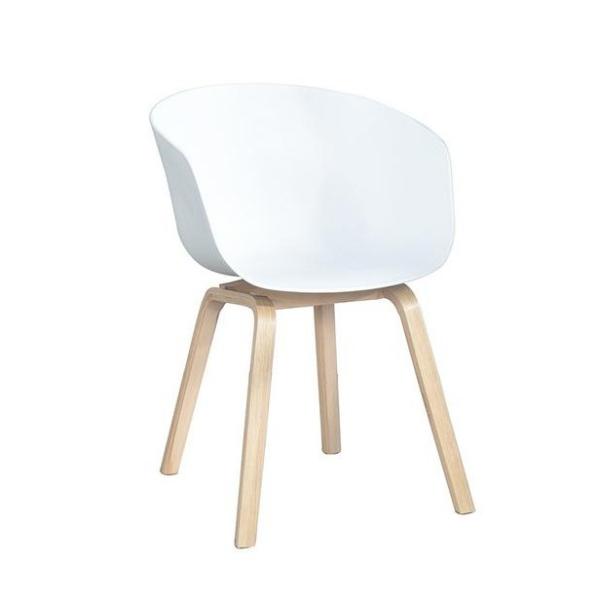 Nordic simple plastic leisure chair Hale dining chair creative wood foot coffee