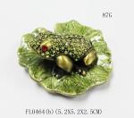 Bejewelled frog Home decoration box Alloy Hand painted crystal Frog metal