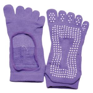 Quality Cotton Knitted Anti Slip Yoga Socks Gymnastics Dot 5 Toe Yoga Grip Socks wholesale