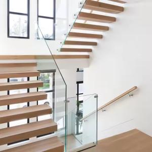 Quality Solid Wood Floating Staircase for Indoor Home DIY Residential House From Foshan Stairs Factory wholesale